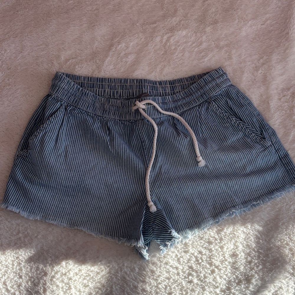 aerie Blue Pinstripe 100% Cotton Shorts